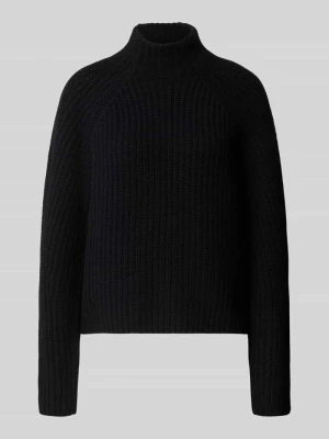 Sweter z dzianiny z mieszanki bawełny i kaszmiru model 'LONA' 0039 italy Czarny