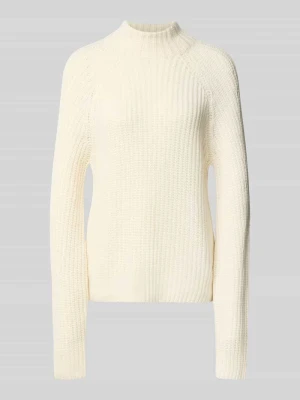 Sweter z dzianiny z mieszanki bawełny i kaszmiru model 'LONA' 0039 italy Écru