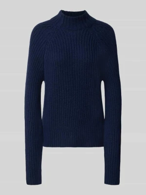 Sweter z dzianiny z mieszanki bawełny i kaszmiru model 'LONA' 0039 italy Granatowy
