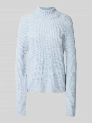 Sweter z dzianiny z mieszanki bawełny i kaszmiru model 'LONA' 0039 italy Jasnoniebieski