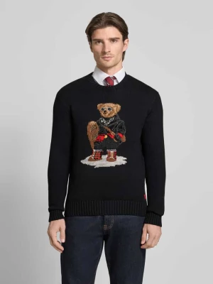 Sweter z dzianiny z mieszanki bawełny i kaszmiru z nadrukiem z motywem Polo Ralph Lauren