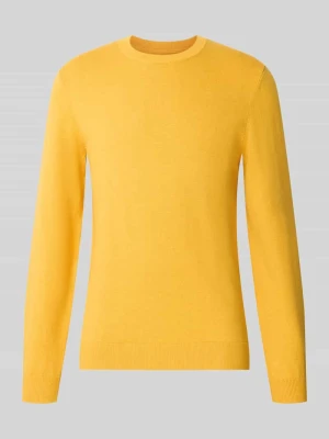 Sweter z dzianiny z mieszanki bawełny i kaszmiru z okrągłym dekoltem MCNEAL Ciemnopomarańczowy melanż