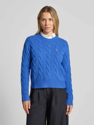 Sweter z dzianiny z mieszanki bawełny i kaszmiru ze ściegiem warkoczowym Polo Ralph Lauren