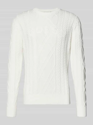 Sweter z dzianiny z mieszanki bawełny i modalu Guess