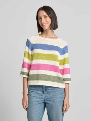 Sweter z dzianiny z mieszanki bawełny Oui