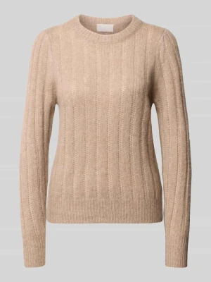 Sweter z dzianiny z mieszanki kaszmiru i jedwabiu HEMISPHERE Jasnobrązowy