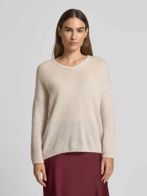 Sweter z dzianiny z mieszanki kaszmiru i jedwabiu HEMISPHERE Złamany biały