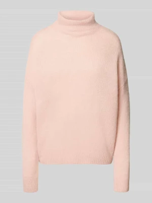 Sweter z dzianiny z mieszanki kaszmiru ze stójką HEMISPHERE Różowawy