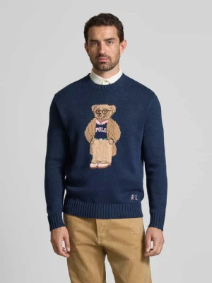 Sweter z dzianiny z mieszanki lnu i bawełny z okrągłym dekoltem Polo Ralph Lauren