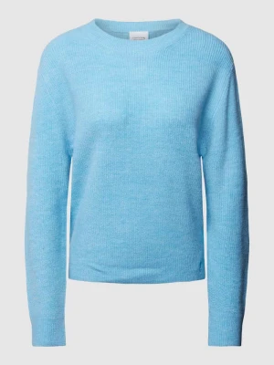 Sweter z dzianiny z mieszanki wełny comma Jasnoniebieski