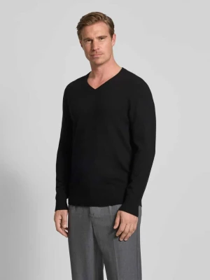 Sweter z dzianiny z mieszanki wełny i kaszmiru z dekoltem w serek Christian Berg Men
