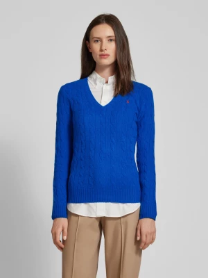 Sweter z dzianiny z mieszanki wełny i kaszmiru ze ściegiem warkoczowym Polo Ralph Lauren