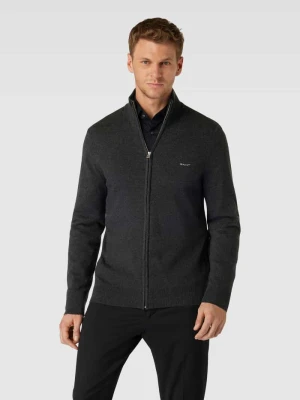 Sweter z dzianiny z mieszanki wełny jagnięcej z dekoltem w serek Gant
