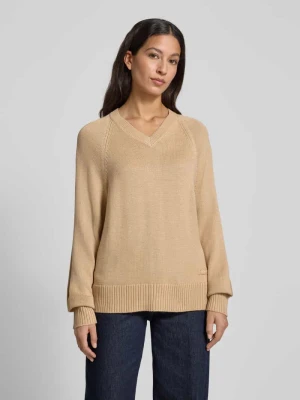 Sweter z dzianiny z mieszanki wełny lana z dekoltem w serek Armani Exchange