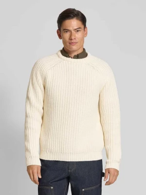 Sweter z dzianiny z mieszanki wełny lana z okrągłym dekoltem Forét