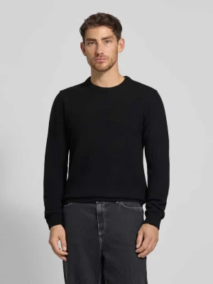 Sweter z dzianiny z mieszanki wełny model ‘KARL’ casual friday