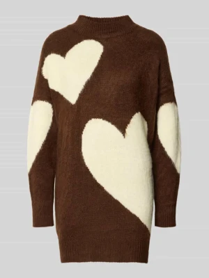 Sweter z dzianiny z mieszanki wełny z alpaki Miss Goodlife Średniobrązowy