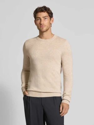 Sweter z dzianiny z mieszanki wełny z domieszką kaszmiru MCNEAL Gliniany melanż