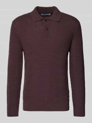 Sweter z dzianiny z mieszanki wełny z kołnierzykiem polo model ‘CAIDEN’ Samsøe Samsøe