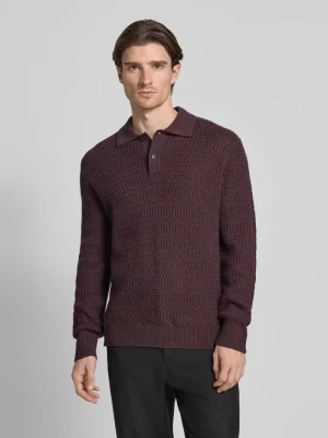 Sweter z dzianiny z mieszanki wełny z kołnierzykiem polo model ‘CAIDEN’ Samsøe Samsøe