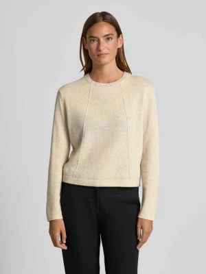 Sweter z dzianiny z mieszanki wełny z obszyciem ozdobnymi kamieniami Oui