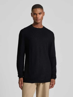 Sweter z dzianiny z mieszanki wełny z okrągłym dekoltem CG - Club of Gents