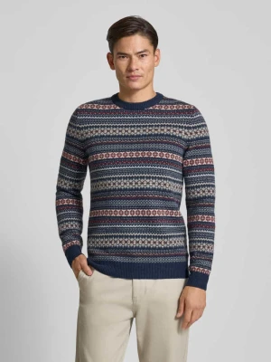 Sweter z dzianiny z mieszanki wełny z okrągłym dekoltem MCNEAL