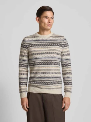 Sweter z dzianiny z mieszanki wełny z okrągłym dekoltem MCNEAL
