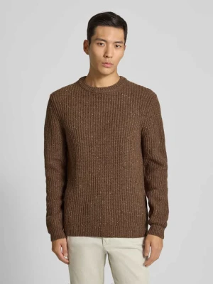 Sweter z dzianiny z mieszanki wełny z okrągłym dekoltem MCNEAL