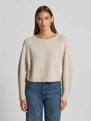 Sweter z dzianiny z mieszanki wełny z okrągłym dekoltem Oui