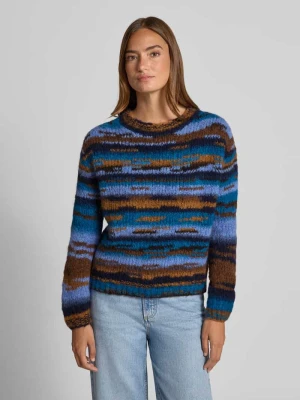 Sweter z dzianiny z mieszanki wełny z okrągłym dekoltem Oui