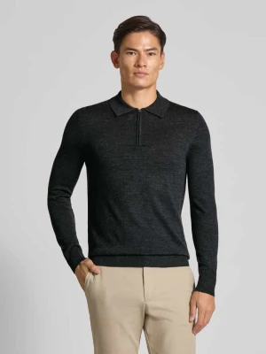 Sweter z dzianiny z mieszanki wełny merino z wykładanym kołnierzem Christian Berg Men