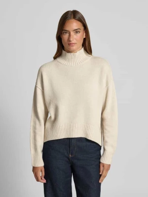 Sweter z dzianiny z mieszanki wełny ze stójką Oui