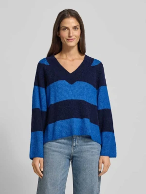 Sweter z dzianiny z mieszanki wełny ze wzorem w paski model ‘Taci’ MOS MOSH