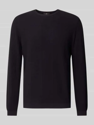 Sweter z dzianiny z mieszanki wiskozy model 'Goa' CINQUE Granatowy