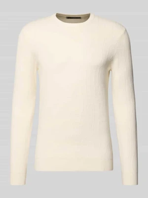 Sweter z dzianiny z mieszanki wiskozy model 'NESTOR' Guess Złamany biały