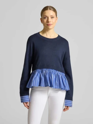 Sweter z dzianiny z mieszanki wiskozy w efekcie 2 w 1 Liu Jo White