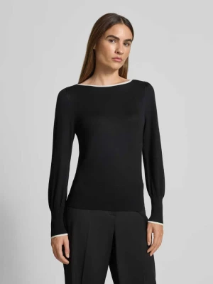 Sweter z dzianiny z mieszanki wiskozy z dekoltem w łódkę Zero