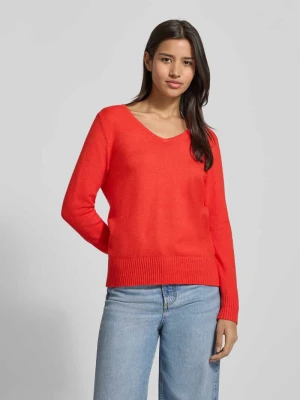 Sweter z dzianiny z mieszanki wiskozy z dekoltem w serek Christian Berg Woman