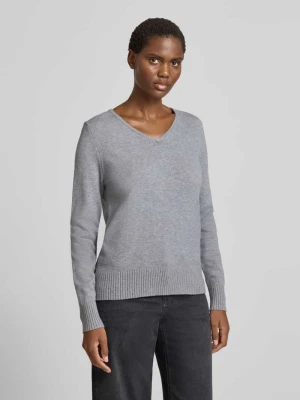 Sweter z dzianiny z mieszanki wiskozy z dekoltem w serek Christian Berg Woman