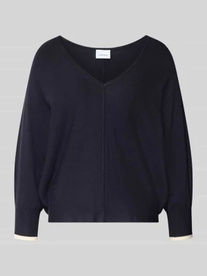 Sweter z dzianiny z mieszanki wiskozy z dekoltem w serek comma