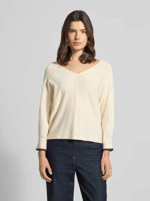 Sweter dzianinowy z mieszanki wiskozy z dekoltem w serek comma