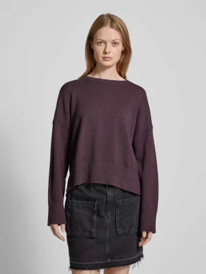 Sweter z dzianiny z mieszanki wiskozy z obniżonymi ramionami QS