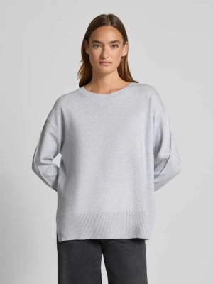 Sweter z dzianiny z mieszanki wiskozy z okrągłym dekoltem comma Jasnoszary