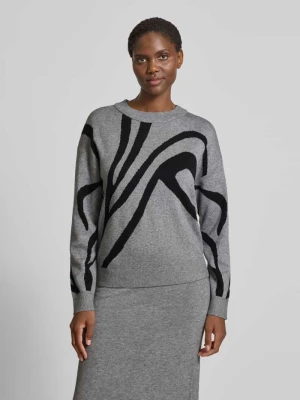 Sweter z dzianiny z mieszanki wiskozy z okrągłym dekoltem Vila