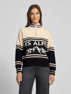 Sweter z dzianiny z mieszanki wiskozy ze stójką i zamkiem błyskawicznym Jake*s Casual