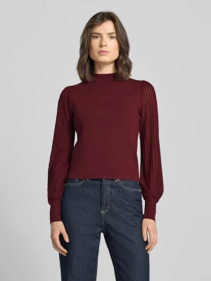 Sweter z dzianiny z mieszanki wiskozy ze wzorem ze stójką Zero