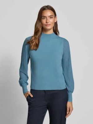 Sweter z dzianiny z mieszanki wiskozy ze wzorem ze stójką Zero