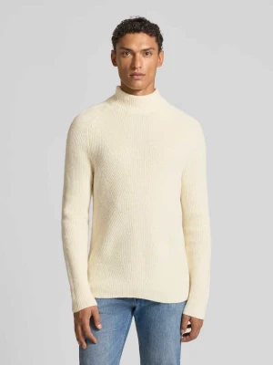 Sweter z dzianiny z mieszanki żywej wełny i wełny z alpaki ze stójką maerz muenchen