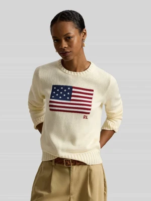 Sweter z dzianiny z motywem flagi i okrągłym dekoltem Polo Ralph Lauren